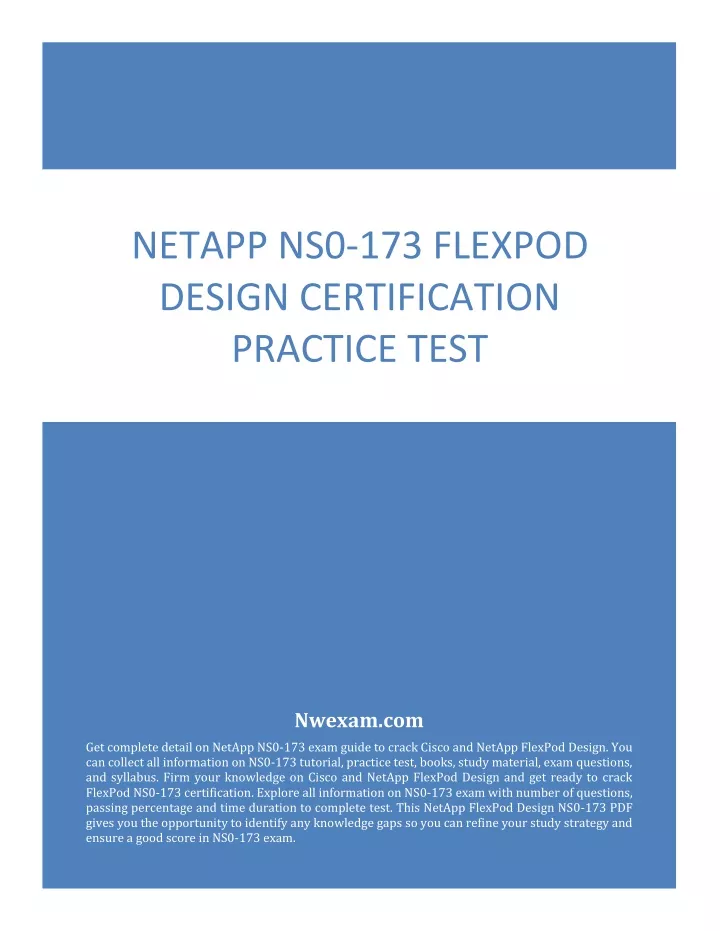 netapp ns0 173 flexpod design certification