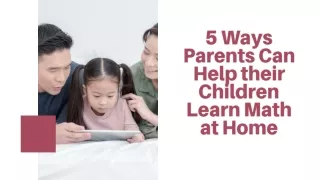 5 ways parents can help their children learn math