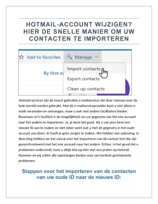 Hoe importeer ik mijn Hotmail-gegevens van het ene account naar het andere?