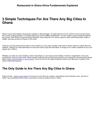 The 20-Second Trick For How Many Cities Does Ghana Have
