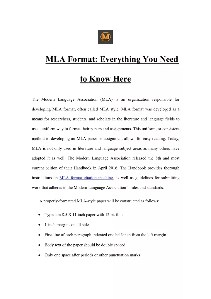 mla format everything you need