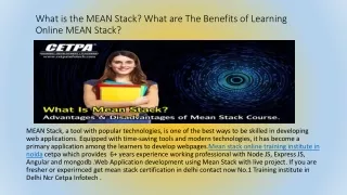 Benefits of Learning Online MEAN Stack?
