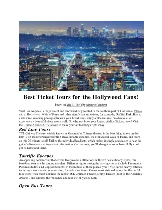 Best Ticket Tours for the Hollywood Fans!