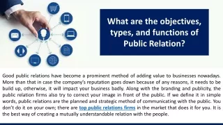 what are the objectives types and functions