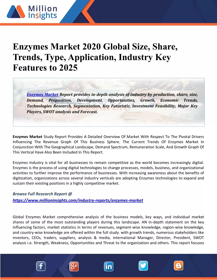 enzymes market 2020 global size share trends type