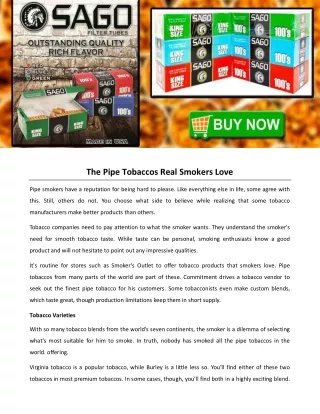 the pipe tobaccos real smokers love