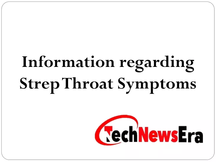 information regarding strep throat symptoms