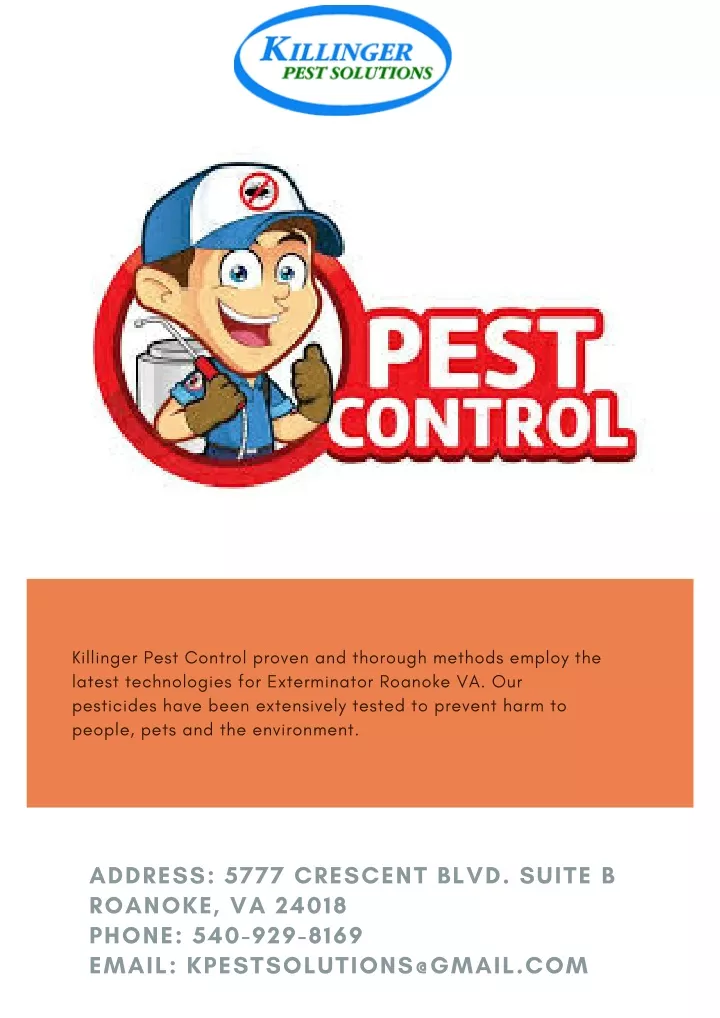 killinger pest control proven and thorough
