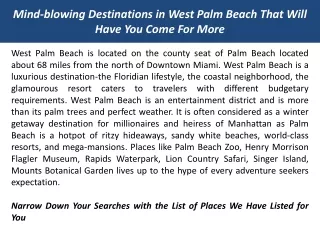 mind blowing destinations in west palm beach that will have you come for more