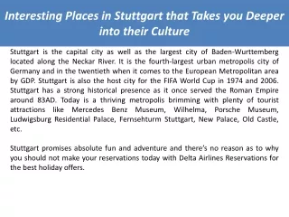 Interesting Places in Stuttgart that Takes you Deeper into their Culture