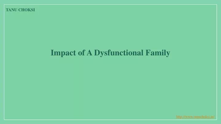 impact of a dysfunctional family