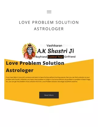 Love Problem Solution Astrologer