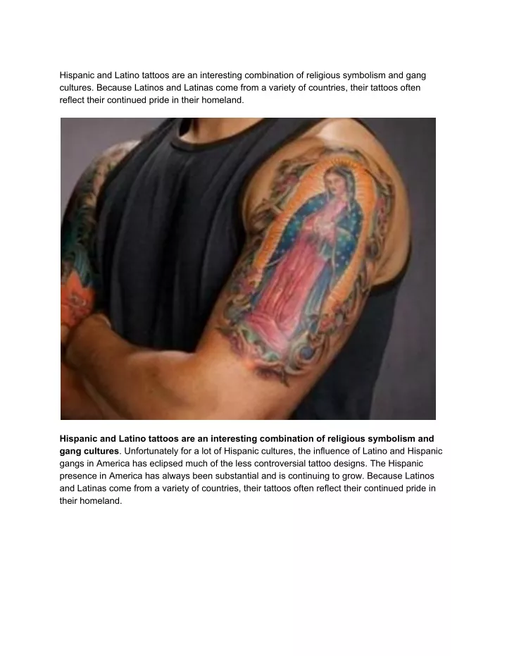 hispanic and latino tattoos are an interesting
