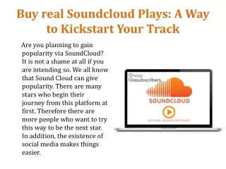 Buy real Soundcloud Plays