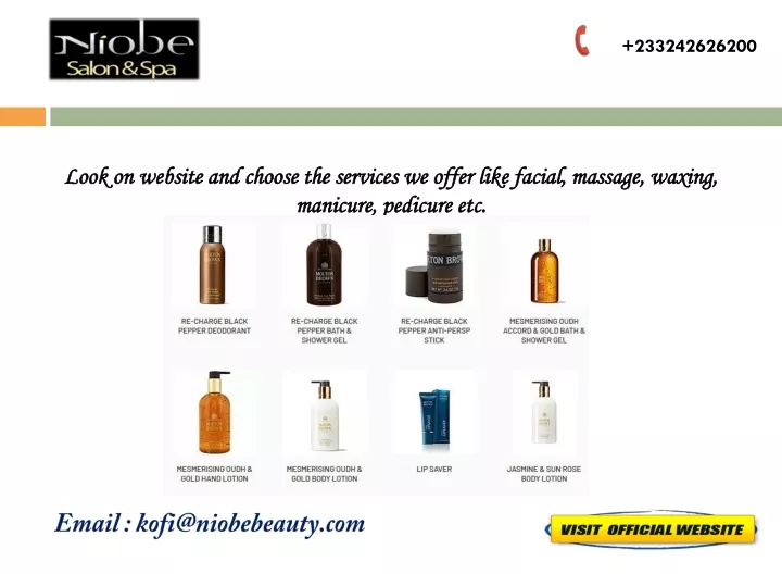 look on website and choose the services we offer like facial massage waxing manicure pedicure etc