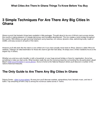 The smart Trick of How Many Main Cities Are In Ghana That Nobody is Talking About
