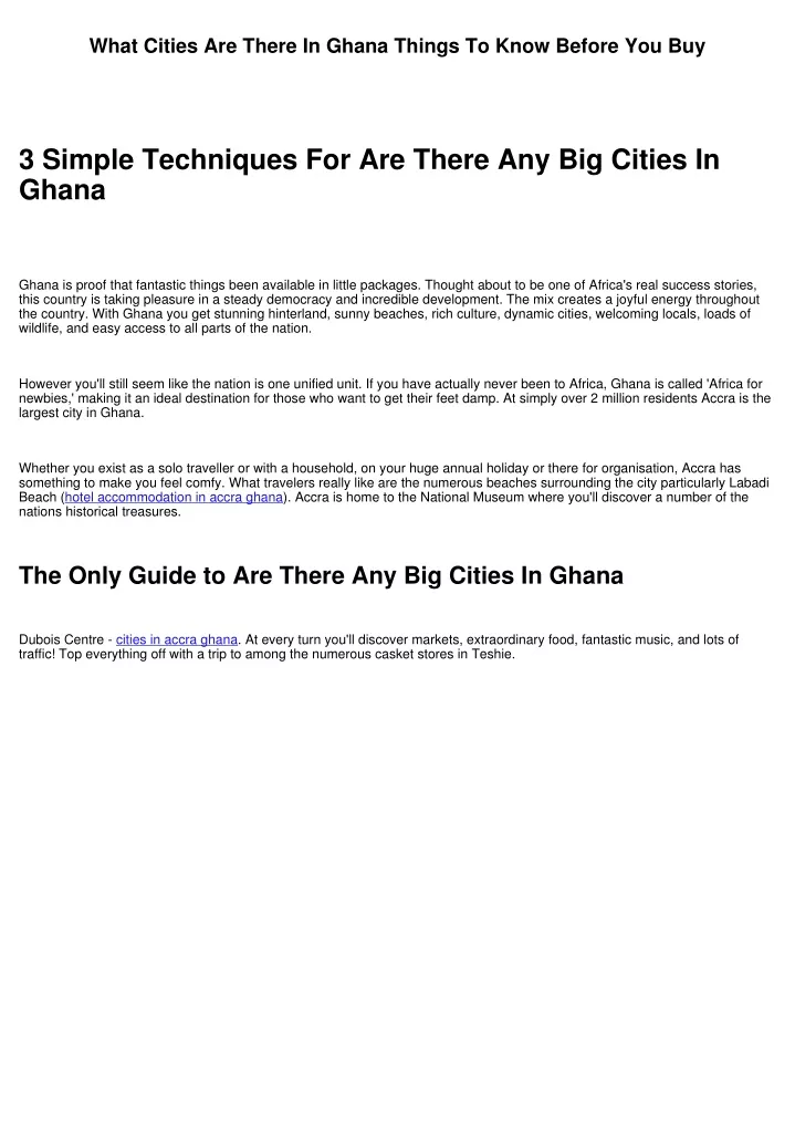 what cities are there in ghana things to know