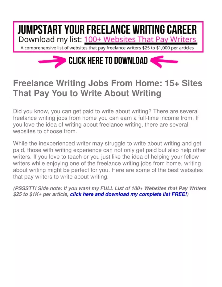 freelance writing jobs from home 15 sites that