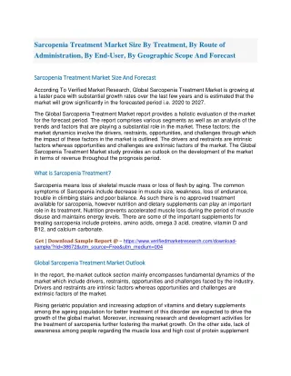 sarcopenia treatment market size by treatment