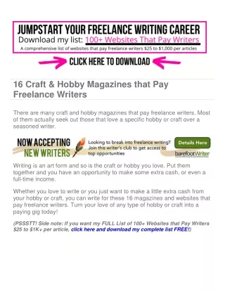 16 craft hobby magazines that pay freelance