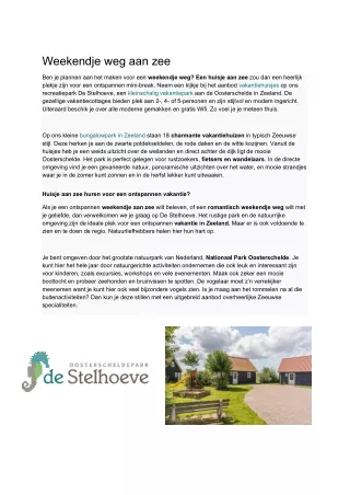 weekendje weg aan zee