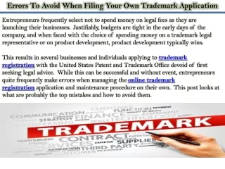 errors to avoid when filing your own trademark