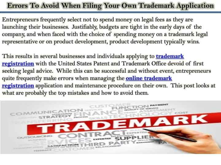 errors to avoid when filing your own trademark