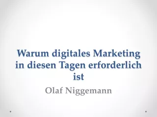 Olaf Niggemann - Bedeutung des digitalen Marketings