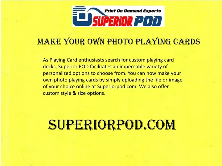 make your own photo playing cards