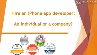 Hire an iPhone app developer: An individual or a company?