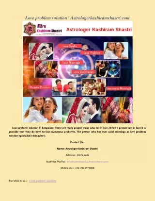 Love problem solution | Astrologerkashiramshastri.com