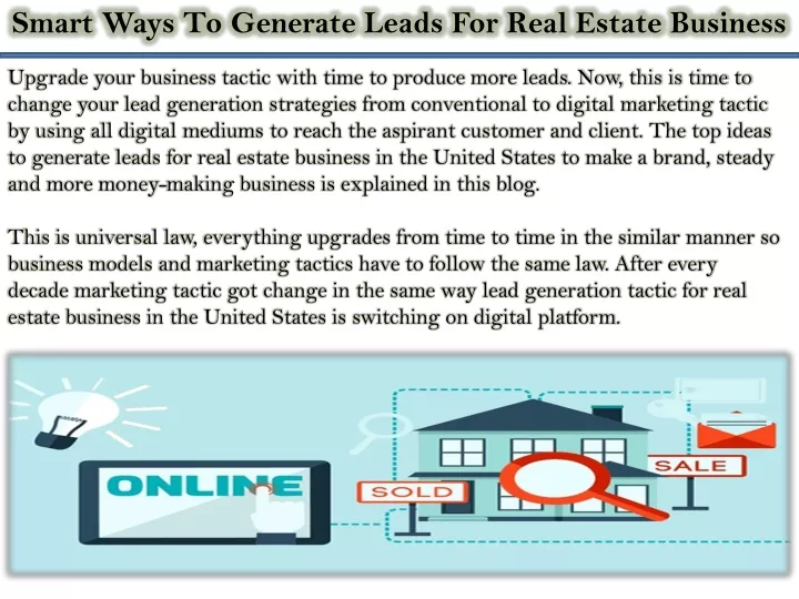smart ways to generate leads for real estate