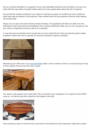 are you currently interested in to carpentry