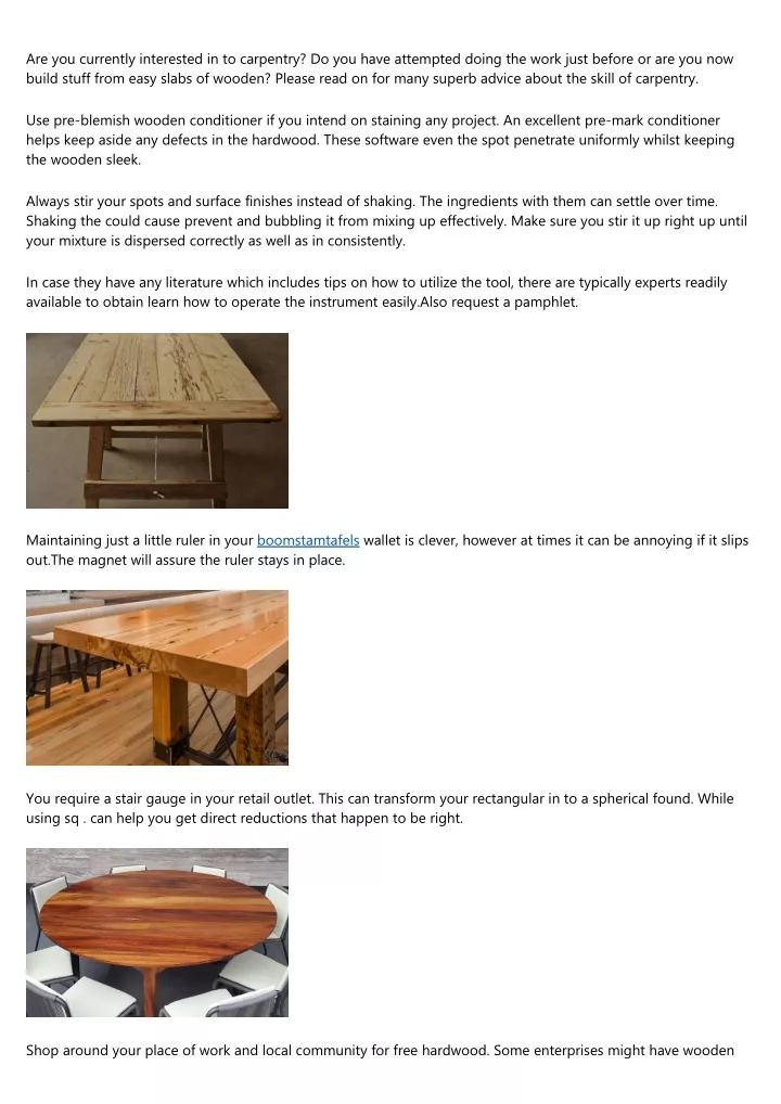 are you currently interested in to carpentry
