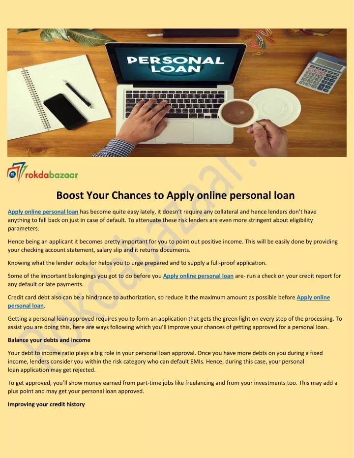 boost your chances to apply online personal loan