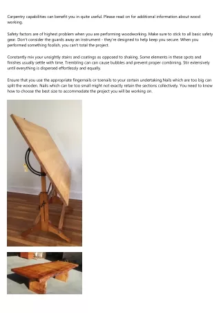 carpentry capabilities can benefit you in quite