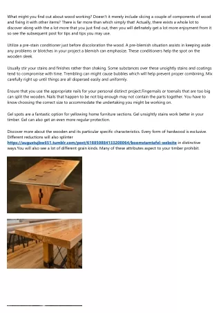 what might you find out about wood working doesn