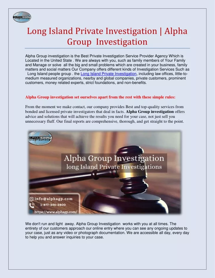 long island private investigation alpha group