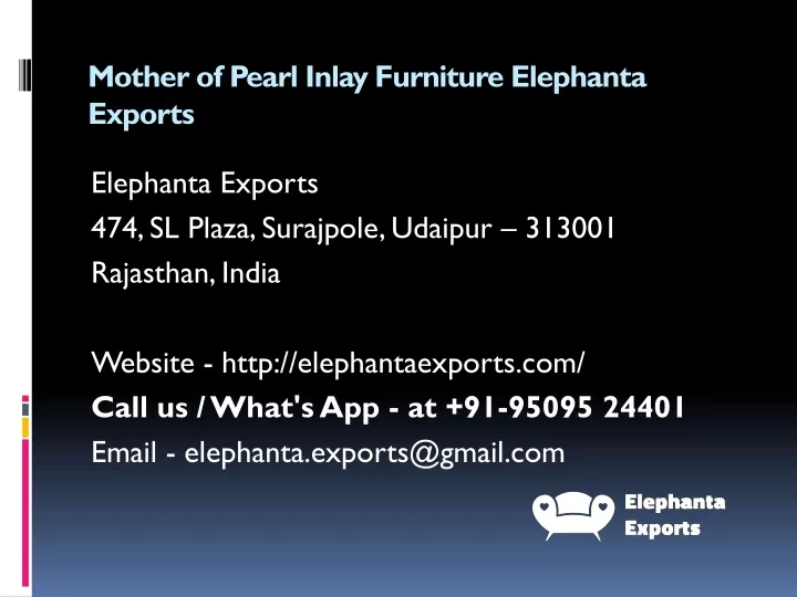 mother of pearl inlay furniture elephanta exports