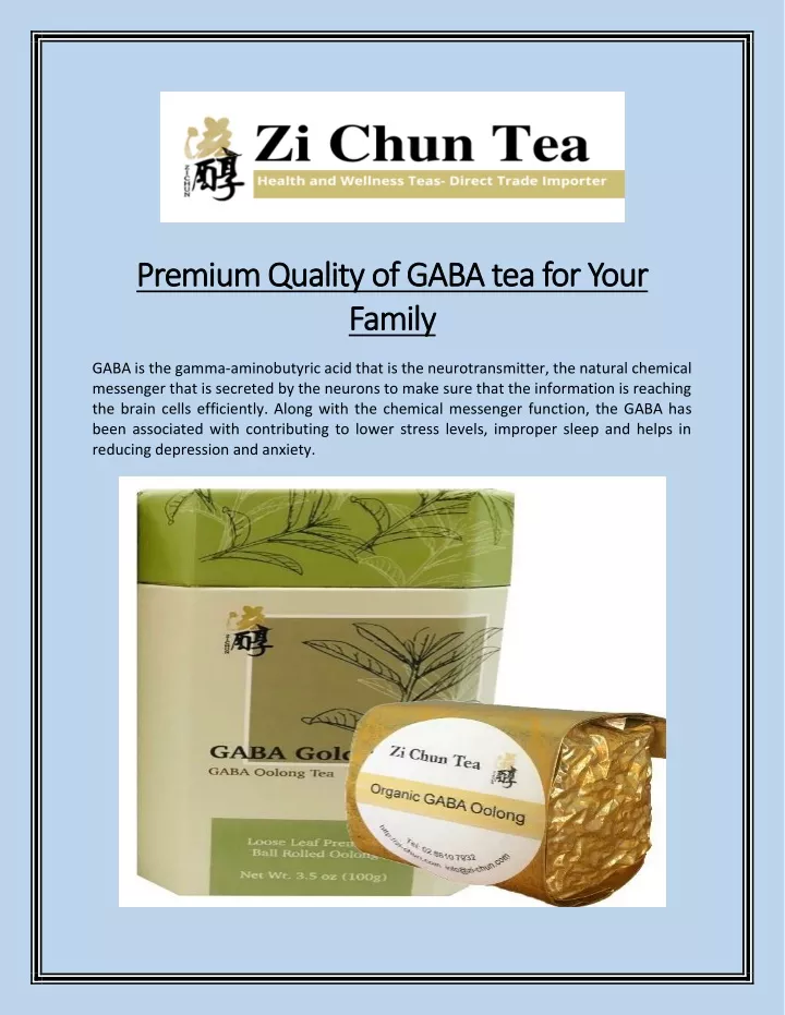 premium quality of gaba tea for premium quality