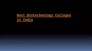 Best Biotechnology Colleges in India