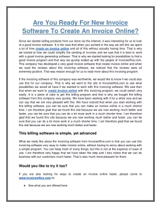 are you ready for new invoice software to create