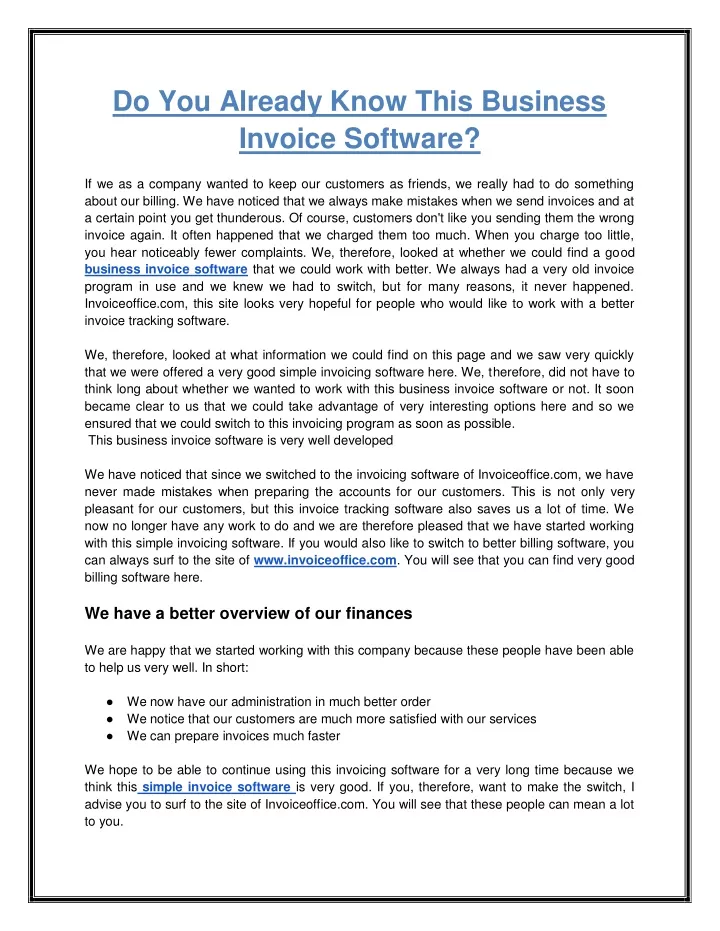 do you already know this business invoice software
