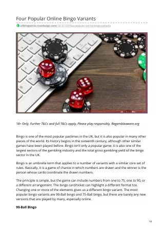 four popular online bingo variants