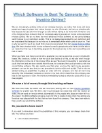 Which Software Is Best To Generate An Invoice Online? - slide 1