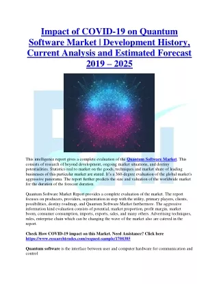 Impact of COVID-19 on Quantum Software Market | Research Trades