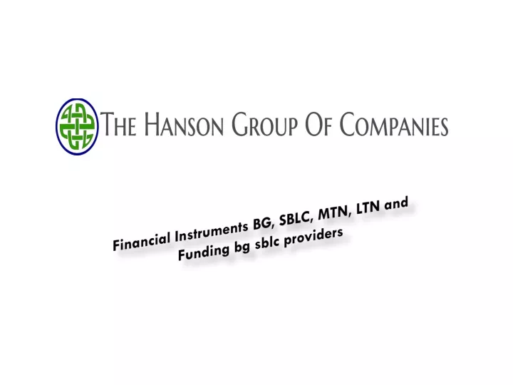 financial instruments bg sblc mtn ltn and funding