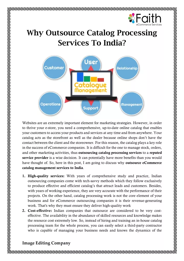 why outsource catalog processing services to india