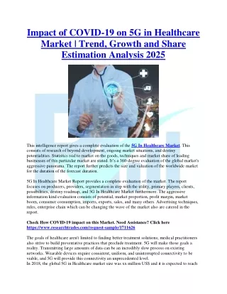 Impact of COVID-19 on 5G in Healthcare Market | Research Trades