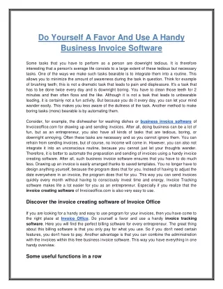do yourself a favor and use a handy business